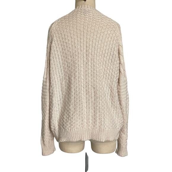 Topshop Cream Cable Knit Sweater Fringe and Open Knit - Picture 2 of 8